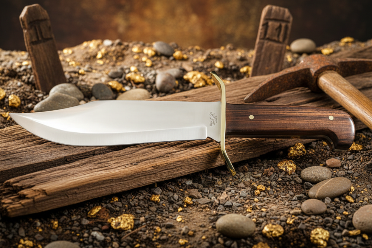 Bear & Son Gold Rush Bowie Fixed Blade Knife Cocobolo (9" Satin) CB00