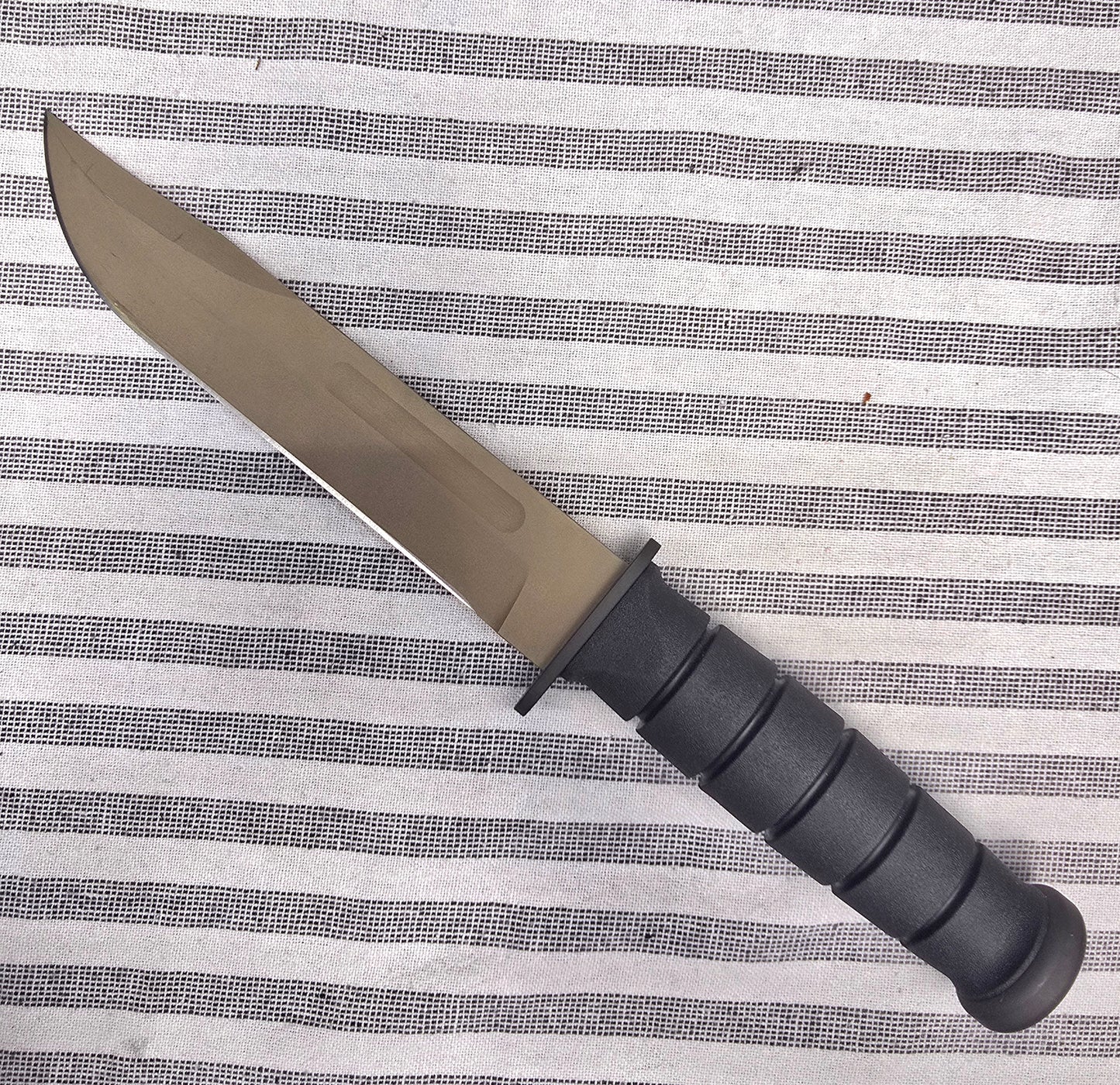 Spartan Blades KA-BAR Fixed Blade Knife 7" CPM-MagnaCut Flat Dark Earth Clip Point, Black Kraton G Handles, Tan Kydex Sheath