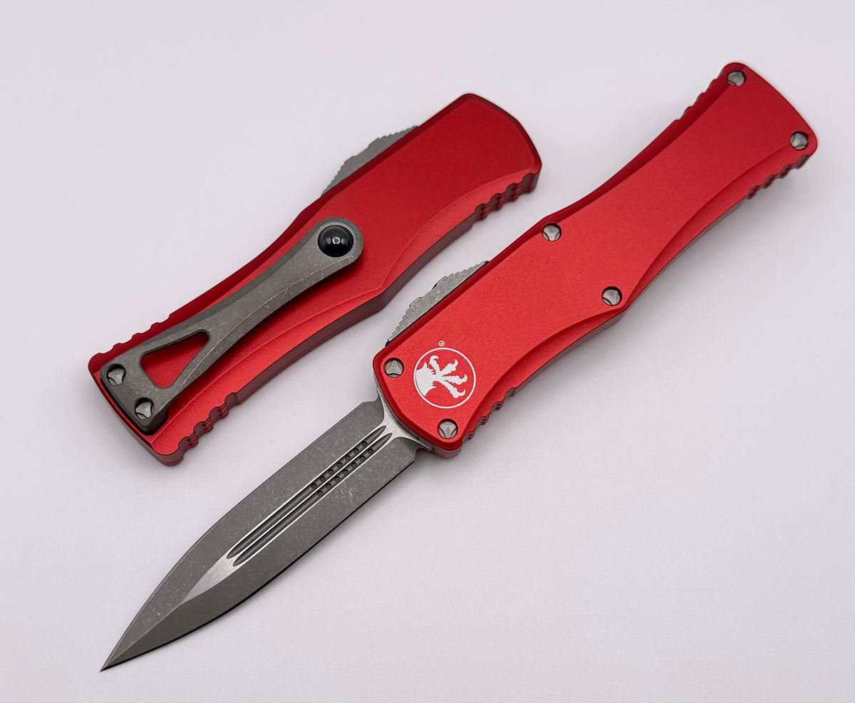 Microtech 702-10 Hera in Red Stonewashed Double Edge Dagger
