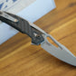 Zero Tolerance 0990 Flipper Knife 3.25" CPM-20CV Stonewashed Drop Point Blade, Carbon Fiber Handles with Steel Overlay