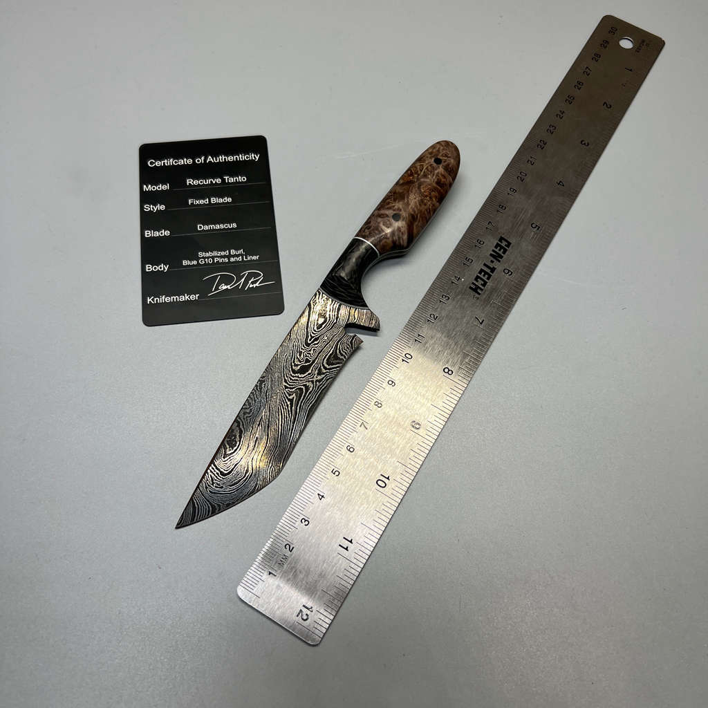 Daniel's Handmade Custom Recurve Knife Hand Forged Damascus