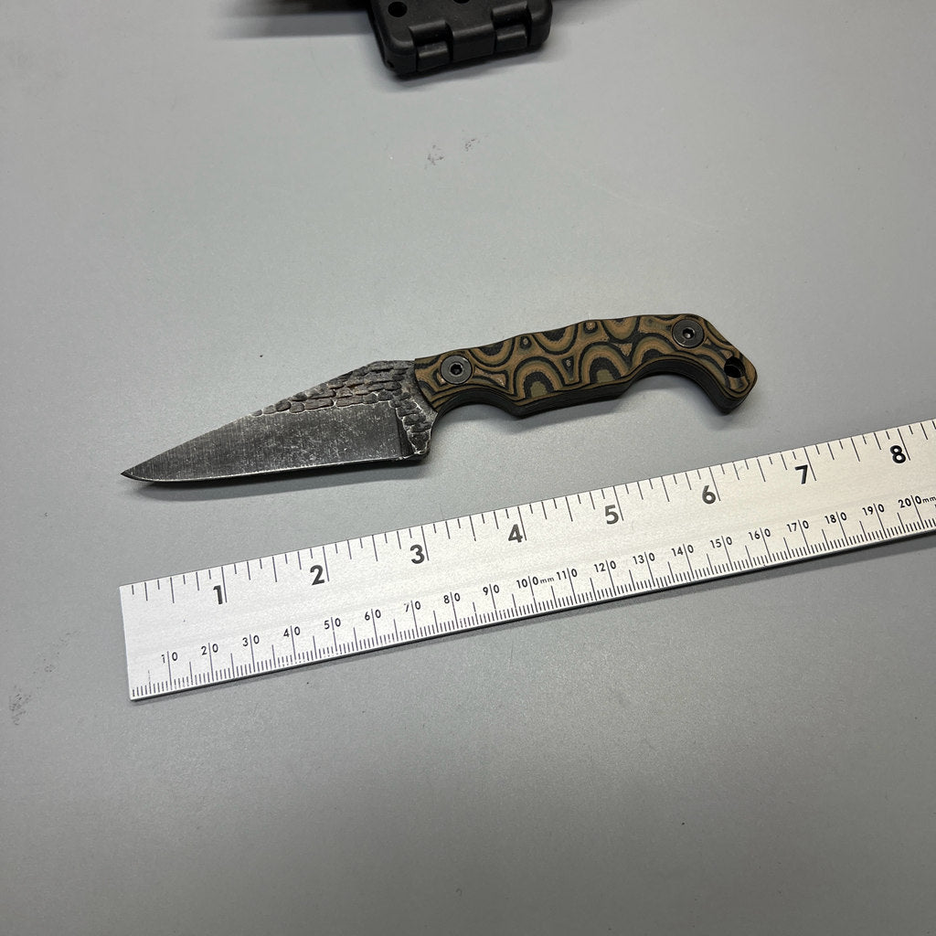 Stroup Knives MINI MOD 1 Fixed Blade Knife Camo G10 3" Acid Wash Drop Point