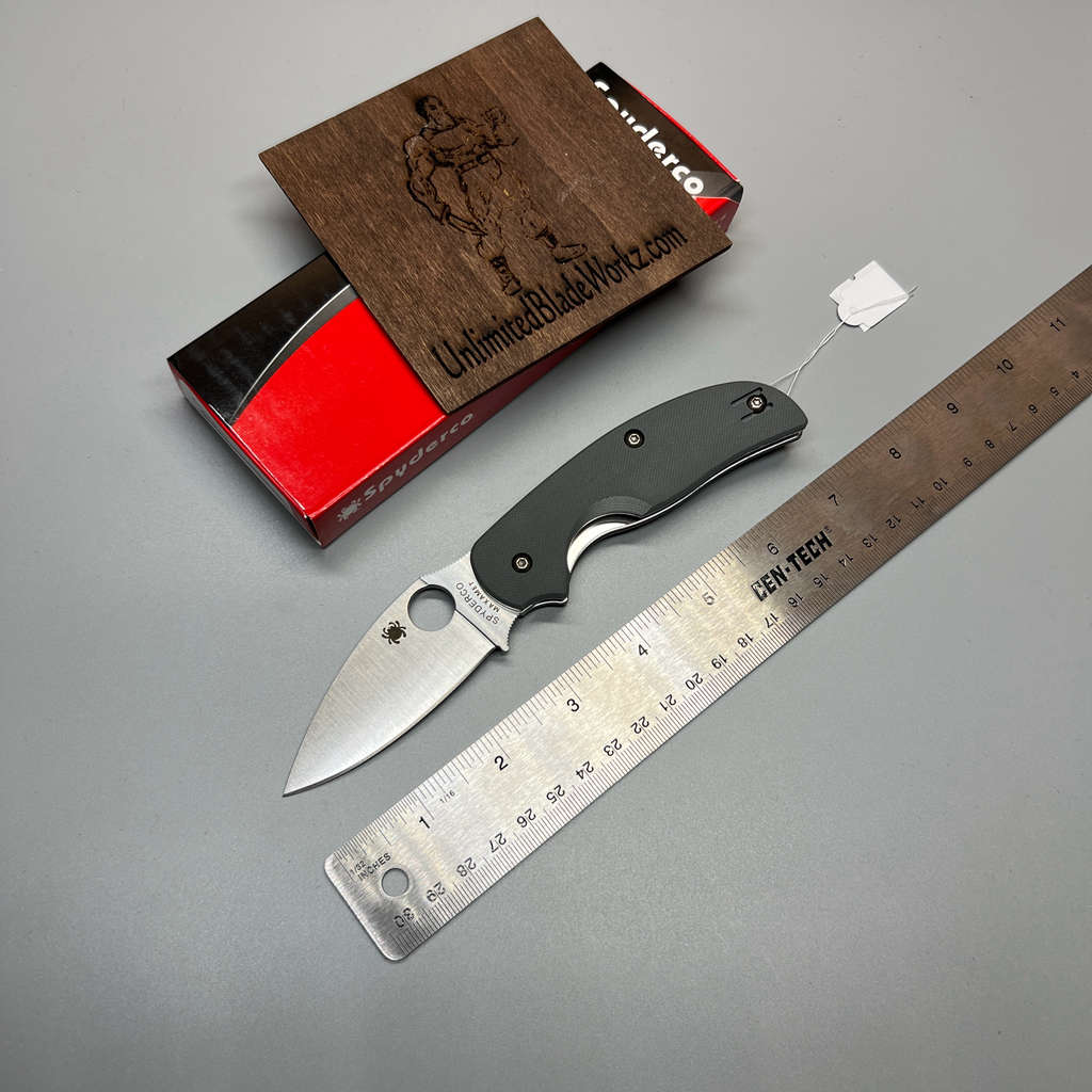 Spyderco Sage 1 Folding Knife 3" Maxamet Satin Plain Blade, Cool Gray G10 Handles - C123GPGY