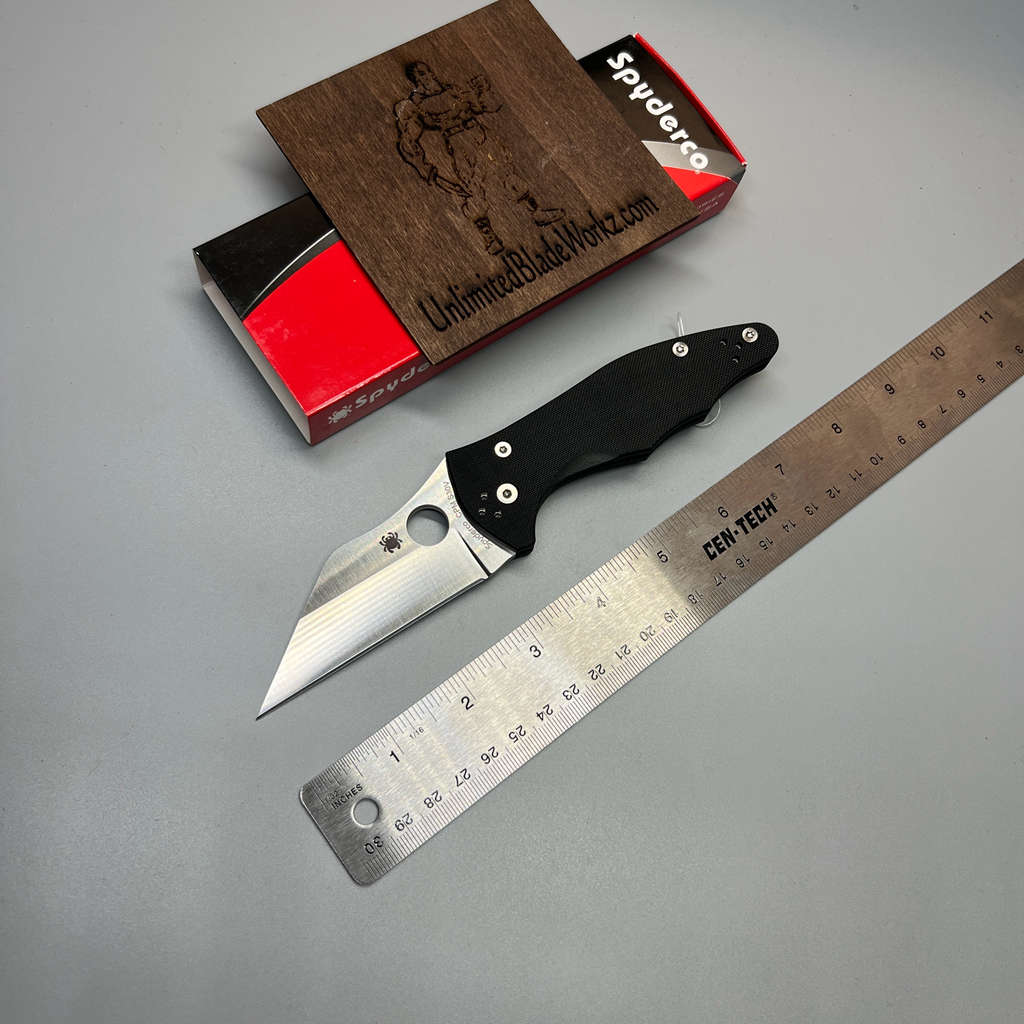 Spyderco Yojimbo 2 Folding Knife 3.2" S30V Satin Plain Blade, Black G10 Handles - C85GP2