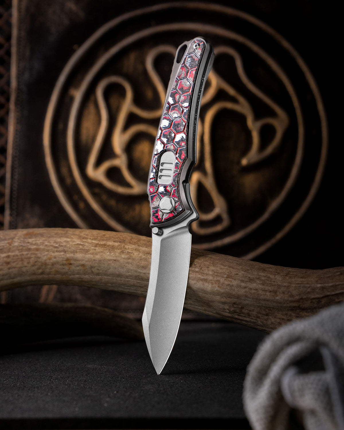 G&G Hawk TALON AUTO / TUMBLED HANDLE / TUMBLED BLADE / FC-HONEYCOMB SNOWFIRE