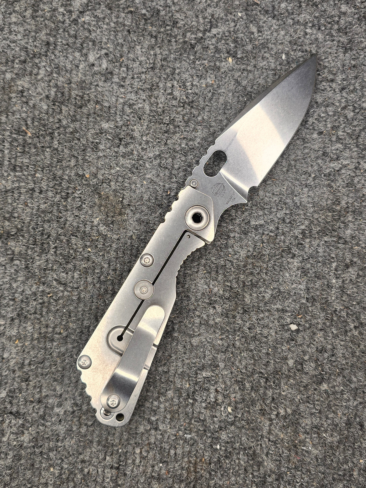 Mick Strider SnG MagnaCut Folding Knife – Textured OD Green G10 & Anodized Titanium