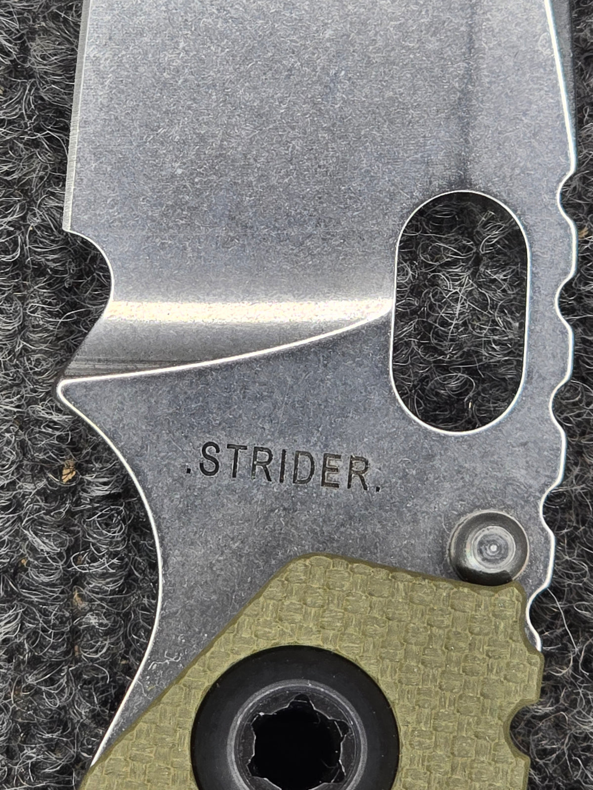 Mick Strider SnG MagnaCut Folding Knife – Textured OD Green G10 & Anodized Titanium