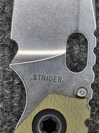 Mick Strider SnG MagnaCut Folding Knife – Textured OD Green G10 & Anodized Titanium