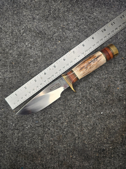 Randall Made Knives: Model 25 - Stag & Leather Handle - Stainless Steel