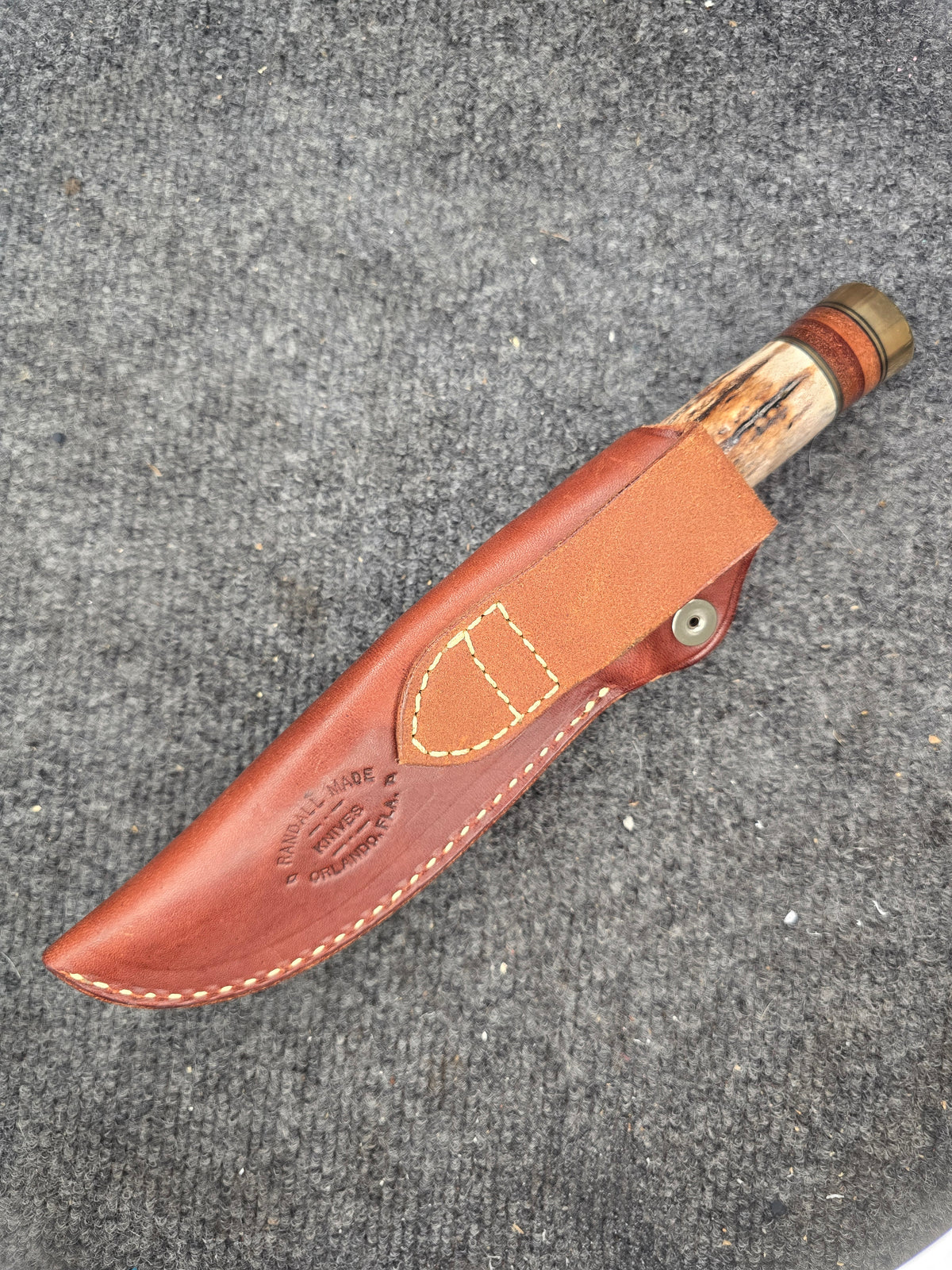 Randall Made Knives: Model 25 - Stag & Leather Handle - Stainless Steel