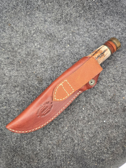 Randall Made Knives: Model 25 - Stag & Leather Handle - Stainless Steel