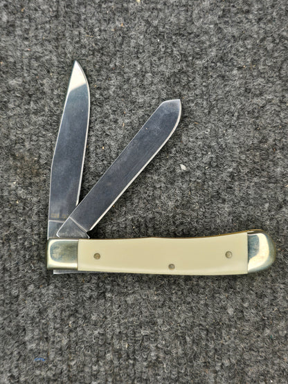 Boker Trapper 25th Anniversary Edition 4-1/4" Closed, White Micarta Scales, Slipjoint (non-locking) - 112525M