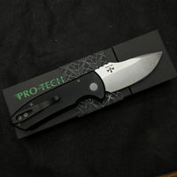 Pro-Tech Les George SBR Automatic Knife Black Aluminum LG401 (2.6" Stonewash)