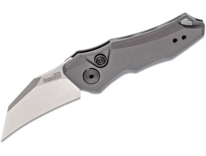Kershaw 7350 Launch 10 AUTO Folding Knife 1.9" Stonewashed CPM-154 Hawkbill Blade, Dark Gray Anodized Aluminum Handles