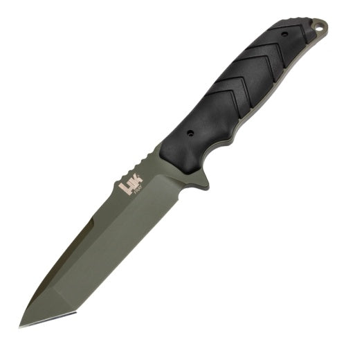 HK Fray Fixed Tanto Blade Knife Black Rubber (4.25" Black)