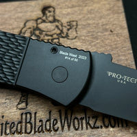 Pro-Tech Emerson CQC7 Auto Blade West 2023 Tanto Black Textured Handle DLC Black Blade