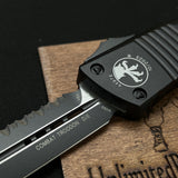 Microtech Combat Troodon OTF Dagger Automatic Knife (3.8" Black Full Serr) 142-3