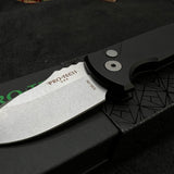 Pro-Tech Les George SBR Automatic Knife Black Aluminum LG401 (2.6" Stonewash)