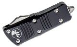 Microtech 238-10 Troodon Mini OTF AUTO Knife 1.99" Stonewashed Double Edge Dagger Blade, Black Aluminum Handles