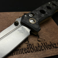 Benchmade 273-03 Shane Sibert Mini Adamas Folding Knife 3.25" CPM-MagnaCut Satin Plain Blade, Marbled Carbon Fiber Handles, AXIS/Crossbar Lock