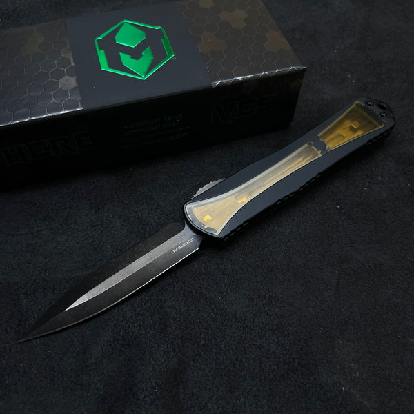Heretic Knives Manticore X Double Edge DLC w/ Ultem Inlays & Button H032-6A-ULTEM