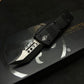 MICROTECH MINI TROODON OTF KNIFE- HELLHOUND EDGE- TACTICAL- BLACK HANDLE- BLACK BLADE 819-1 TS