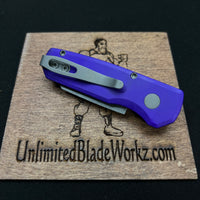 Pro-Tech R5401 Runt 5 AUTO Folding Knife 1.94" CPM-MagnaCut Stonewashed Reverse Tanto Blade, Purple Aluminum Handles - R5401-PURPLE