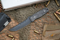 Blackside Customs Kimura Fixed Blade Knife Black G10 4" Tanto