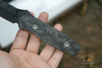 Blackside Customs Kimura Fixed Blade Knife Black G10 4" Tanto