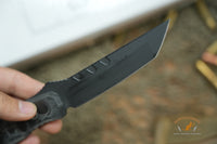 Blackside Customs Kimura Fixed Blade Knife Black G10 4" Tanto