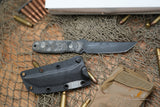 Blackside Customs Kimura Fixed Blade Knife Black G10 4" Tanto