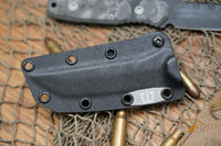 Blackside Customs Kimura Fixed Blade Knife Black G10 4" Tanto