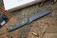 Blackside Customs Kimura Fixed Blade Knife Black G10 4" Tanto