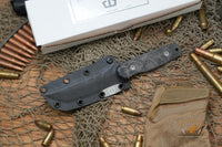 Blackside Customs Kimura Fixed Blade Knife Black G10 4" Tanto