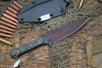 Blackside Customs Fedele X Fixed Blade Knife Carbon 4.5" N690C Halftone BSC-FX4
