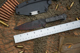 Blackside Customs Fedele X Fixed Blade Knife Carbon 4.5" N690C Halftone BSC-FX4