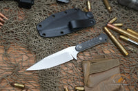 Blackside Customs Fedele X Fixed Blade Black CF 4.5" N690C Stonewash BSC-FX3
