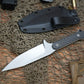 Blackside Customs Fedele X Fixed Blade Black CF 4.5" N690C Stonewash BSC-FX3