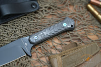 Blackside Customs Fedele X Fixed Blade Carbon 4.5" N690C PVD BSC-FX2