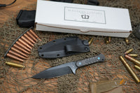 Blackside Customs Fedele X Fixed Blade Carbon 4.5" N690C PVD BSC-FX2