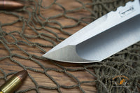 Chaves Redencion 229 Kickstop Tanto Knife Titanium (3.63" Belt Satin)