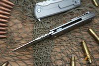 Chaves Redencion 229 Kickstop Tanto Knife Titanium (3.63" Belt Satin)