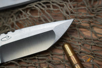 Chaves Redencion 229 Kickstop Tanto Knife Titanium (3.63" Belt Satin)