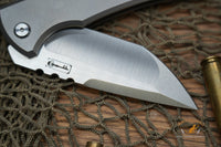 Chaves Redencion 229 Kickstop Tanto Knife Titanium (3.63" Belt Satin)