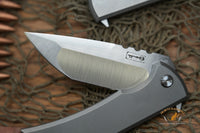 Chaves Redencion 229 Kickstop Tanto Knife Titanium (3.63" Belt Satin)