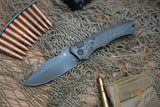 HERETIC KNIVES WRAITH AUTO DISTRESSED DLC FULL CARBON FIBER