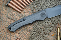 HERETIC KNIVES WRAITH AUTO DISTRESSED DLC FULL CARBON FIBER