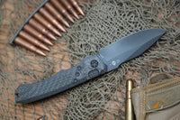 HERETIC KNIVES WRAITH AUTO DISTRESSED DLC FULL CARBON FIBER