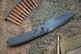 HERETIC KNIVES WRAITH AUTO DISTRESSED DLC FULL CARBON FIBER