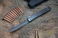 Microtech 106 Makora OTF AUTO 4.45" Black Double Combo Edge Blade, Carbon Fiber Handle